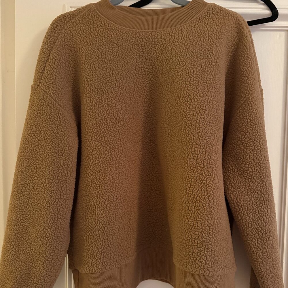 Everlane: ReNew Tan Fleece Raglan Sweatshirt, Size: Large